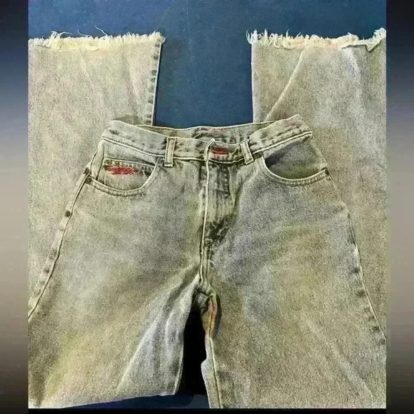 CY•BORG Cy-Borgirl Jeans size 5 y2k Blue 90's Cyborg skater flare - Picture 1 of 5